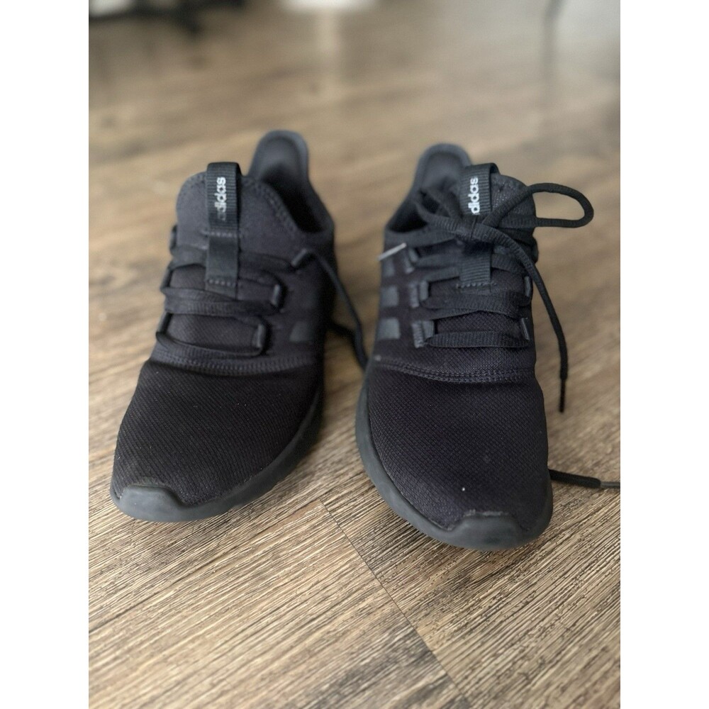 Women’s Adidas Size 7 All Black Cloudfoam Running Shoe Restaurant Shoe - Picture 2 of 7